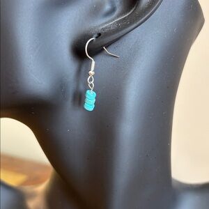 Faux Turquoise Beaded Drop Earrings NWOT